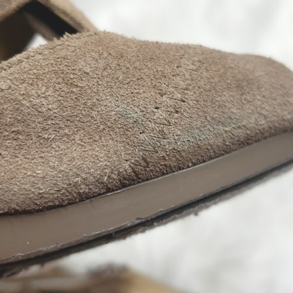 Michael Michael Kors Berkley T Strap Open Toe Suede Sandals Taupe zipper - Picture 6 of 14